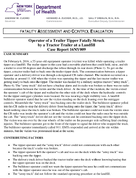 Operator of a Trailer Tipper Fatally Struck by a Tractor Trailer at a Landfill