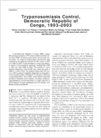 Trypanosomiasis Control Democratic Republic of Congo 19932003