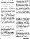 Coliform detection in water by a singlestep technique using the membrance filter