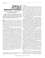Rabies in Sri Lanka Splendid Isolation