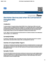 Electrician Electrocuted when He Contacted an Energized Wire FACE 8837