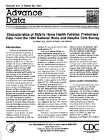 Characteristics of Elderly Home Health Patients Preliminary Data From the 1992 National Home and Hospice Care Survey