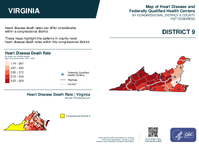 VA Congressional District 09 Heart Disease and Federally Qualified Health Centers Map 119th Congress