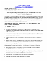 Protecting Investigators from Exposure to Bacillus anthracis Using Personal Protective Equipment Monday October 22 2001 000 EDT 1200 PM EDT