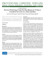 Factors Predicting Client ReEnrollment in Tobacco Cessation Services in a State Quitline