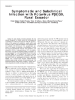 Symptomatic and Subclinical Infection with Rotavirus P8G9 Rural Ecuador
