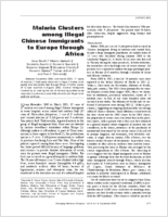 Malaria Clusters among Illegal Chinese Immigrants to Europe through Africa