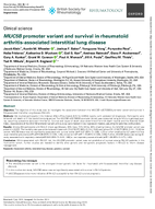 MUC5B Promoter Variant and Survival in Rheumatoid ArthritisAssociated Interstitial Lung Disease