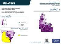 AR Congressional District 04 Stroke and Federally Qualified Health Centers Map 119th Congress