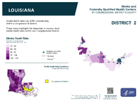 LA Congressional District 02 Stroke and Federally Qualified Health Centers Map 118th Congress
