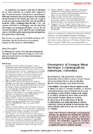 Emergence of Dengue Virus Serotype 2 Cosmopolitan Genotype Colombia