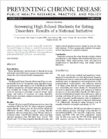 Screening High School Students for Eating Disorders Results of a National Initiative