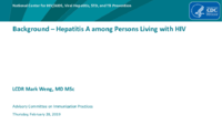 Background  Hepatitis A among persons living with HIV