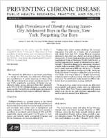 High Prevalence of Obesity Among InnerCity Adolescent Boys in the Bronx New York Forgetting Our Boys