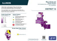 IL Congressional District 16 Stroke and Stroke Centers Map 119th Congress