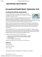 Preventing Zika Infection Among Workers