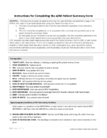 Instructions for completing the AFM patient summary form