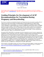 Guiding principles for development of ACIP recommendations for vaccination during pregnancy and breastfeeding