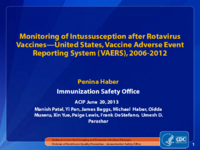 Monitoring of intussusception after rotavirus vaccinesUnited States Vaccine Adverse Event Reporting System VAERS 20062012