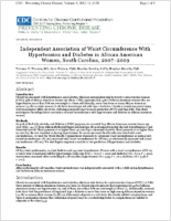 Independent Association of Waist Circumference With Hypertension and Diabetes in African American Women South Carolina 20072009