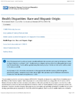 Health Disparities Race and Hispanic Origin Provisional Death Counts for Coronavirus Disease 2019 COVID19 April 7 2021