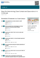 Steps for determining close contact and quarantine in K12 schools