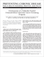 Development of a Federally Funded Demonstration Colorectal Cancer Screening Program