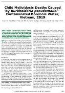 Child Melioidosis Deaths Caused by Burkholderia pseudomalleiContaminated Borehole Water Vietnam 2019