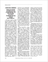 Drugresistant Streptococcus pneumoniae and Methicillinresistant Staphylococcus aureus Surveillance1