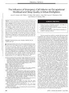The Influence of Emergency Call Volume on Occupational Workload and Sleep Quality in Urban Firefighters