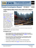 Logger killed by falling sheave when yarder tower collapses