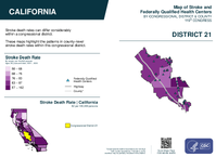 CA Congressional District 21 Stroke and Federally Qualified Health Centers Map 119th Congress
