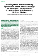 Multisystem Inflammatory Syndrome after Breakthrough SARSCoV2 Infection in 2 Immunized Adolescents United States