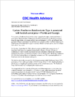 Update Foodborne Botulism Toxin Type a Associated with Bottled Carrot Juice  Florida and Georgia September 29 2006 1930 EDT 730 PM EDT