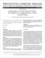 Disparities in Cancer Clinical Trials An Analysis of Comprehensive Cancer Control Plans