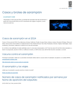 Casos y brotes de sarampin
