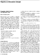 Preventive health services the physicians role