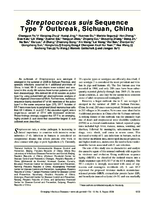 Streptococcus suis Sequence Type 7 Outbreak Sichuan China