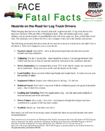 Fatal Facts Hazards on the Road for Log Truck Drivers 1 page poster