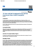73YearOld SelfEmployed Pump Service Contractor Dies in Well in Maryland FACE 8759