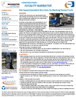Construction Fatality Narrative Site Superintendent Run Over by Backing Dump Truck 2022
