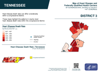 TN Congressional District 03 Heart Disease and Federally Qualified Health Centers Map 119th Congress