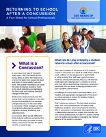 Returning to School After a Concussion A Fact Sheet for School Professionals