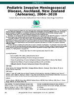 Pediatric Invasive Meningococcal Disease Auckland New Zealand Aotearoa 20042020