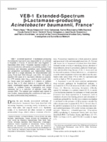 VEB1 ExtendedSpectrum lactamaseproducing Acinetobacter baumannii France