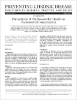 Perceptions of Cardiovascular Health in Underserved Communities