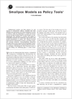 Smallpox Models as Policy Tools1
