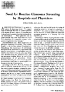 Need For Routine Glaucoma Screening By Hospitals And Physicians