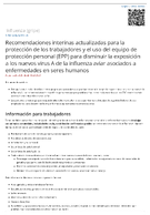 Recomendaciones interinas actualizadas para la proteccin de los trabajadores y el uso del equipo de proteccin personal EPP para disminuir la exposicin a los nuevos virus A de la influenza aviar asociados a enfermedades en seres humanos