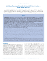 Vital Signs Trends and Disparities in Infant Safe Sleep Practices  United States 20092015